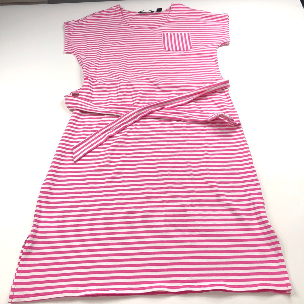Lands' End Small Women's Belted Pullover T-Shirt Dress Pink MINT